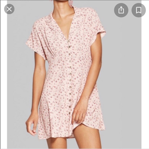 Wild Fable pink floral button down dress Small - Picture 1 of 8